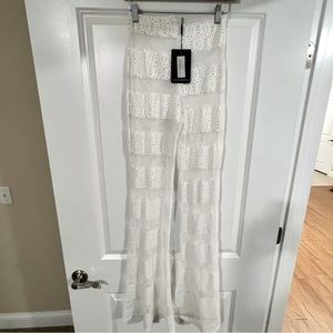 Pretty Little Thing White Crotchet Coverup. Never worn! NWT. Size 4